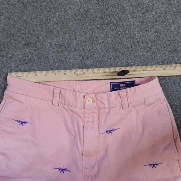 Vineyard Vines Shorts 32 Pink Embroidered Seaplanes Breaker Critter 10" In - Picture 7 of 12